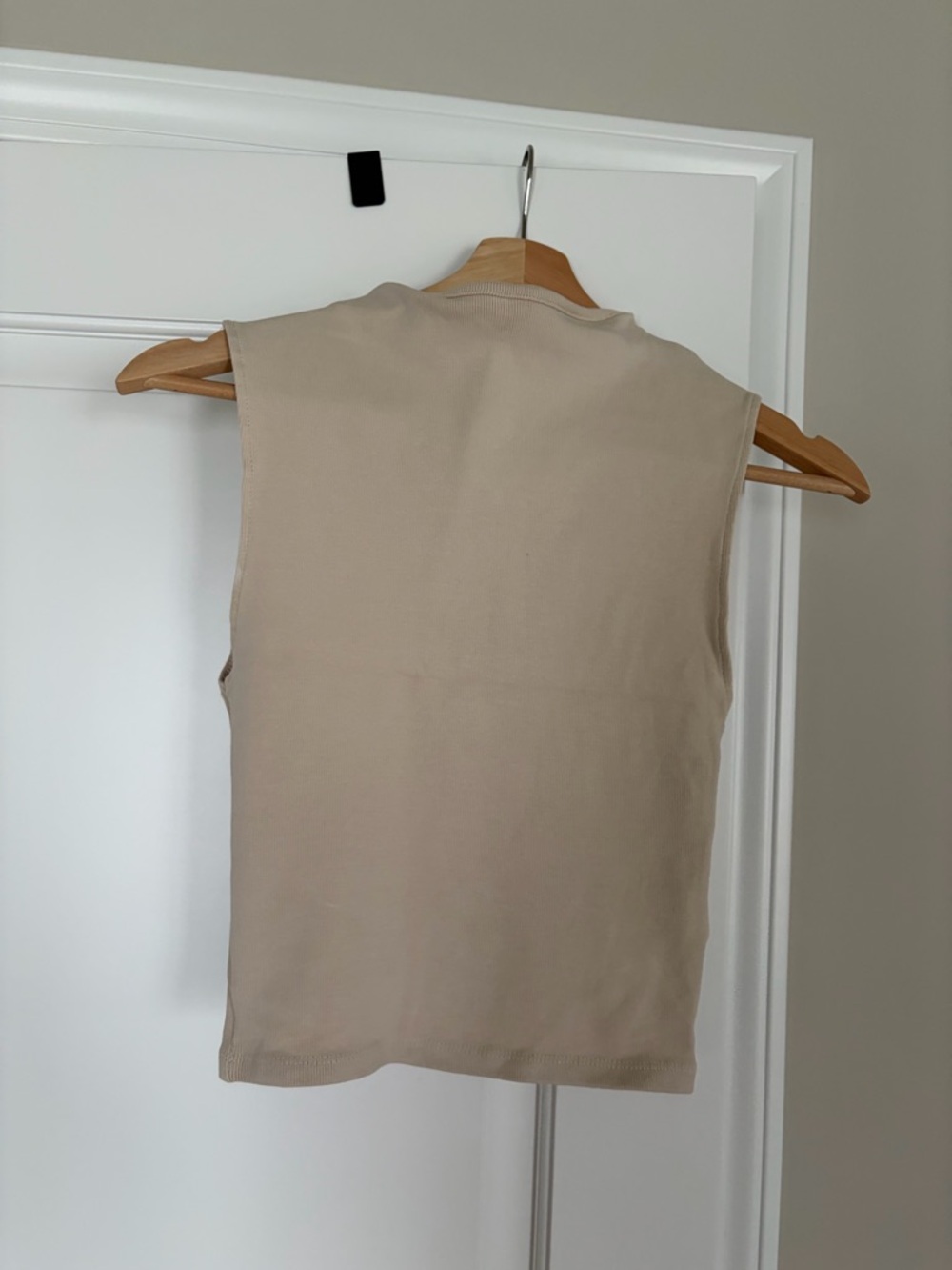 Zara Beige Ribbed Sleeveless Tank Top